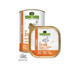 Schecker Hondenmenu - Struisvogel Met Gierst, Venkel En Minerale Aarde -Benodigdheden Voor Huisdieren Winkel 0590078 3