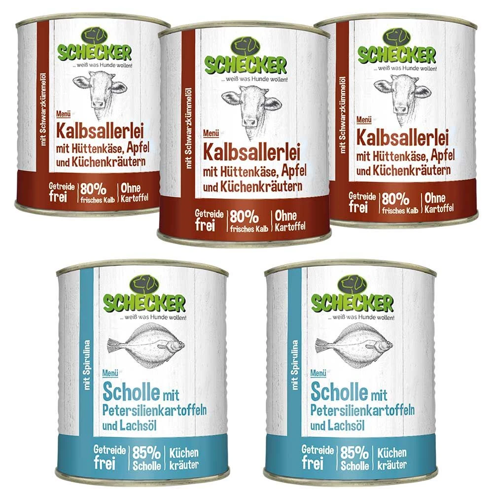 11 X Schecker Hondenmenu Blikjes 820g (11-er 820g) 3 11 X Schecker Hondenmenu Blikjes 820g (11-er 820g) - Afbeelding 3