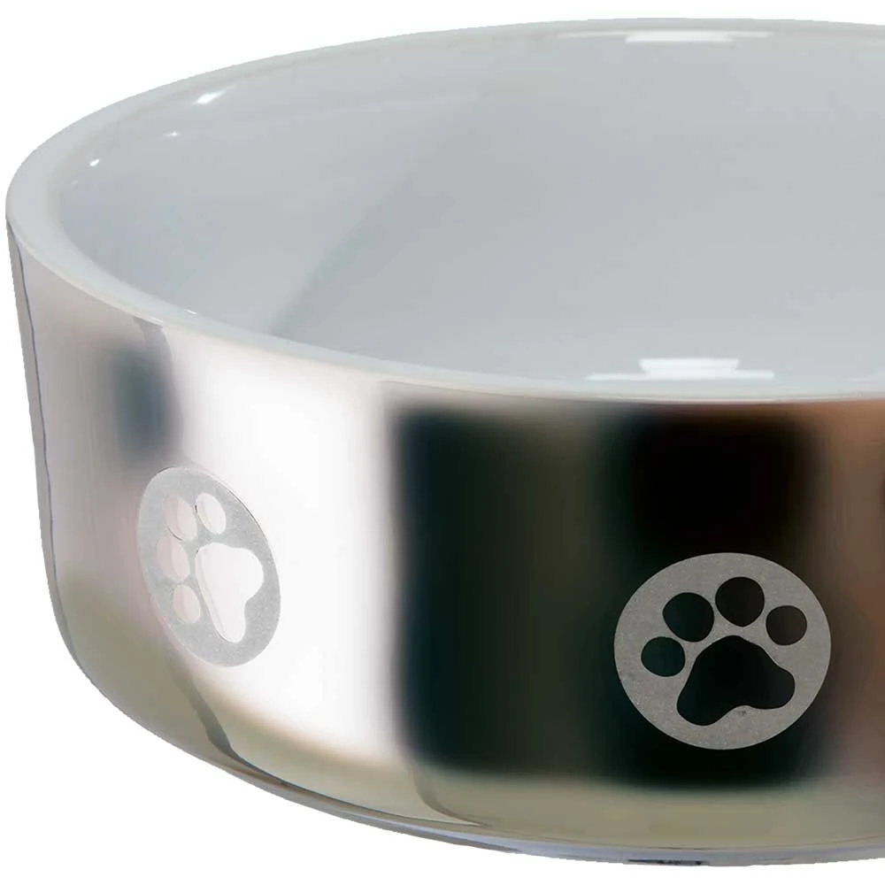 Keramieken Voerbak 'zilverpoten' 2 Keramieken Voerbak 'zilverpoten' - Afbeelding 2