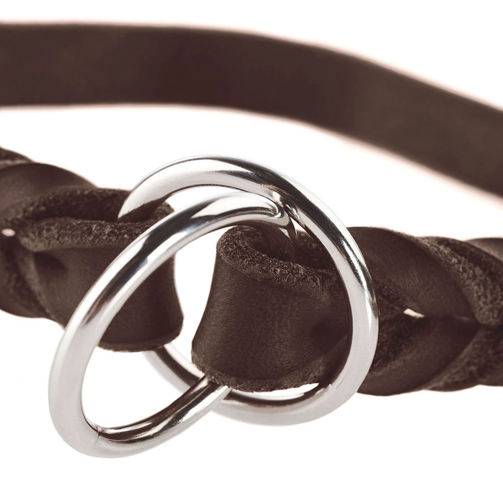 Hunter Solid Education Halsband, Kleur: Donkerbruin 2 Hunter Solid Education Halsband, Kleur: Donkerbruin - Afbeelding 2