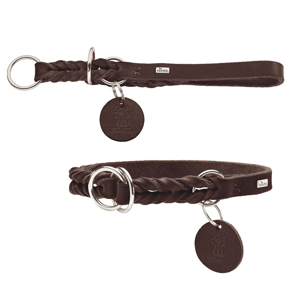 Hunter Solid Education Halsband, Kleur: Donkerbruin 3 Hunter Solid Education Halsband, Kleur: Donkerbruin - Afbeelding 3