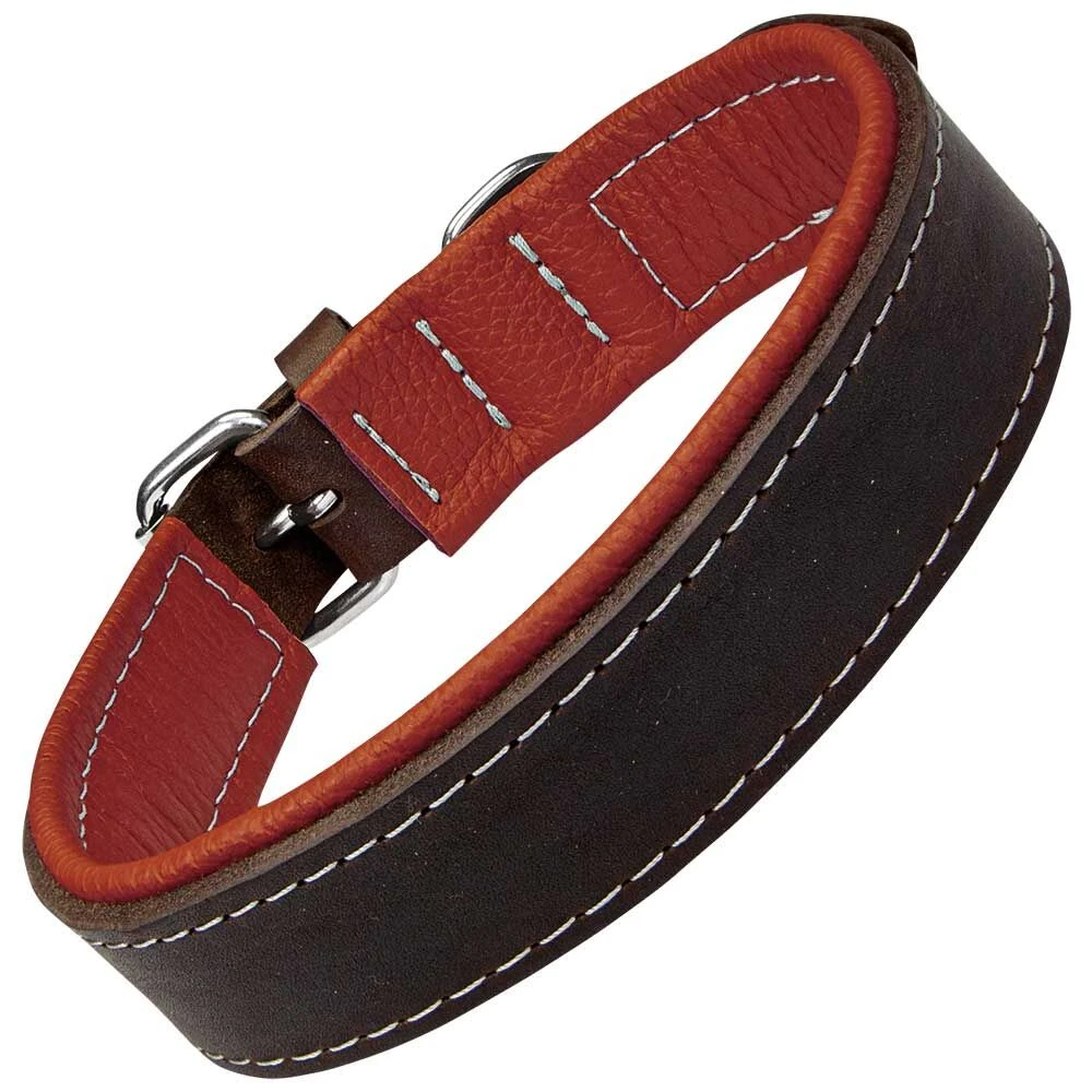 Schecker Hondenhalsband Moorfeuer, Kleur: Bruin/vuurrood 2 Schecker Hondenhalsband Moorfeuer, Kleur: Bruin/vuurrood - Afbeelding 2