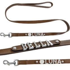 MyName Leren Riem, Bruin -Benodigdheden Voor Huisdieren Winkel 090941 2