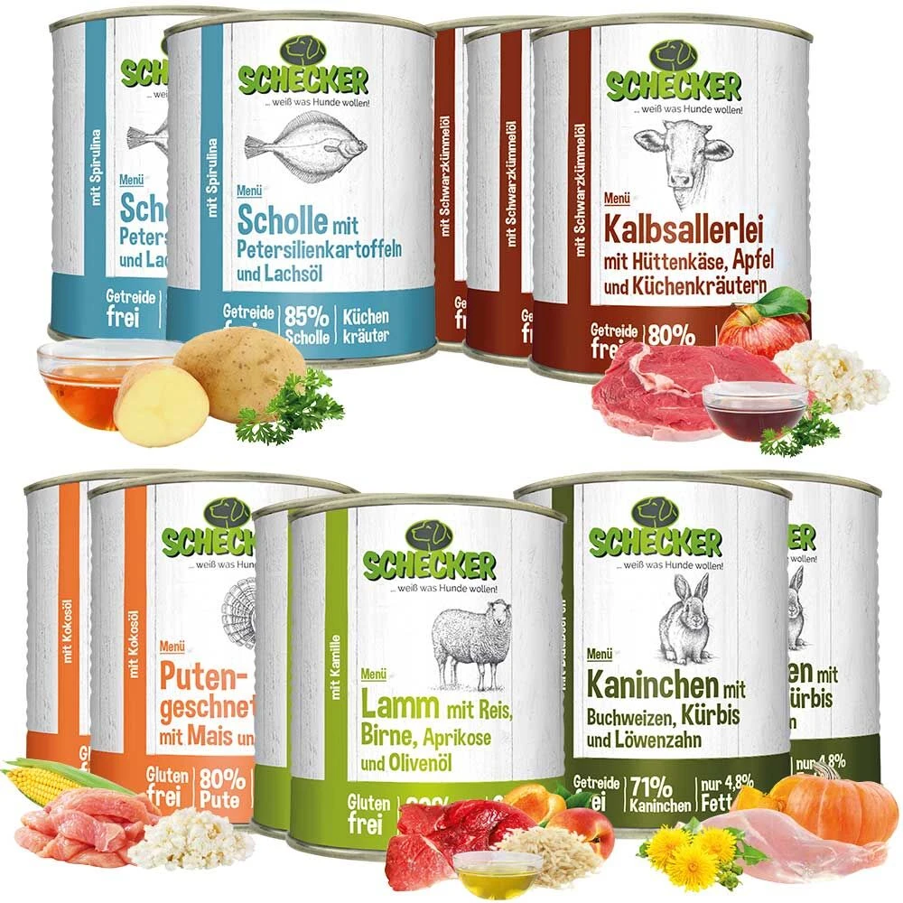11 X Schecker Hondenmenu Blikjes 820g (11-er 820g) 1 11 X Schecker Hondenmenu Blikjes 820g (11-er 820g)
