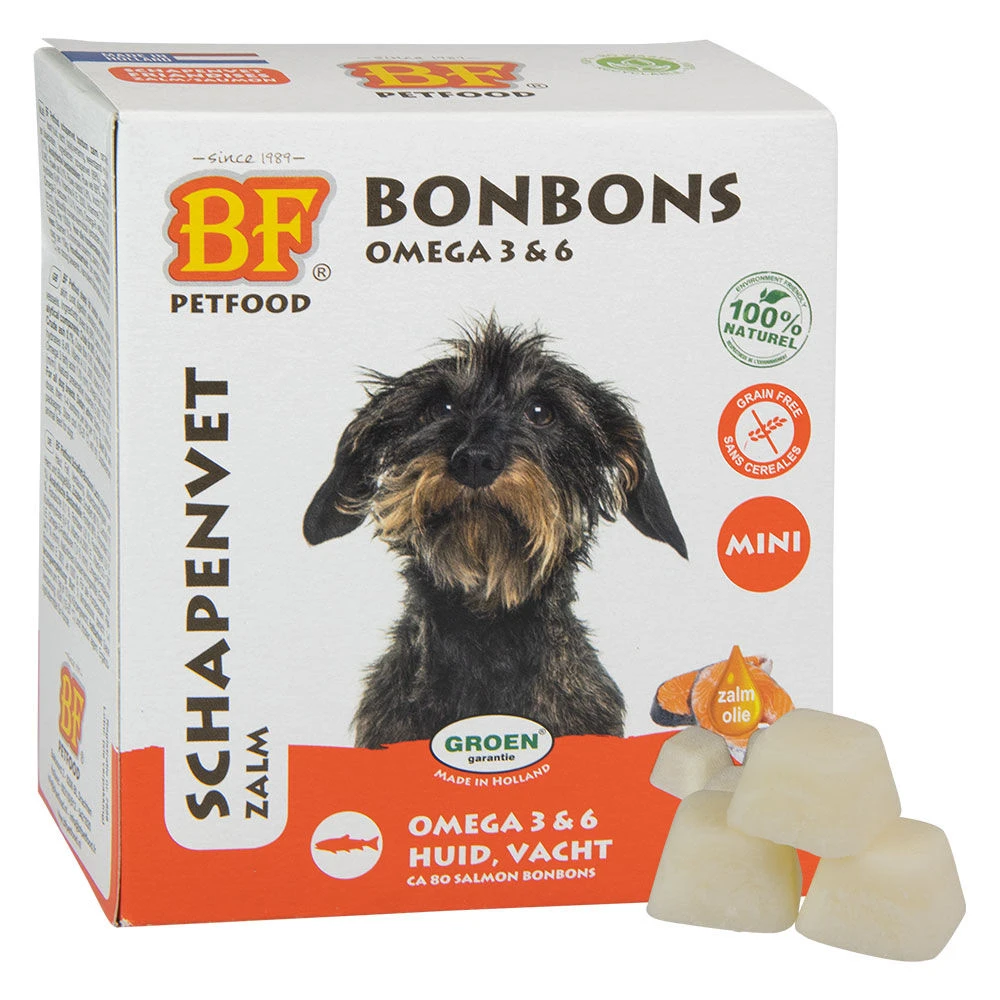 Biofood Schapenvet Bonbons met Zalm 1 Biofood Schapenvet Bonbons met Zalm
