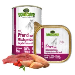 Schecker Hondenmenu - Paard Met Gemengde Groenten, Rozenbottels En Daslook